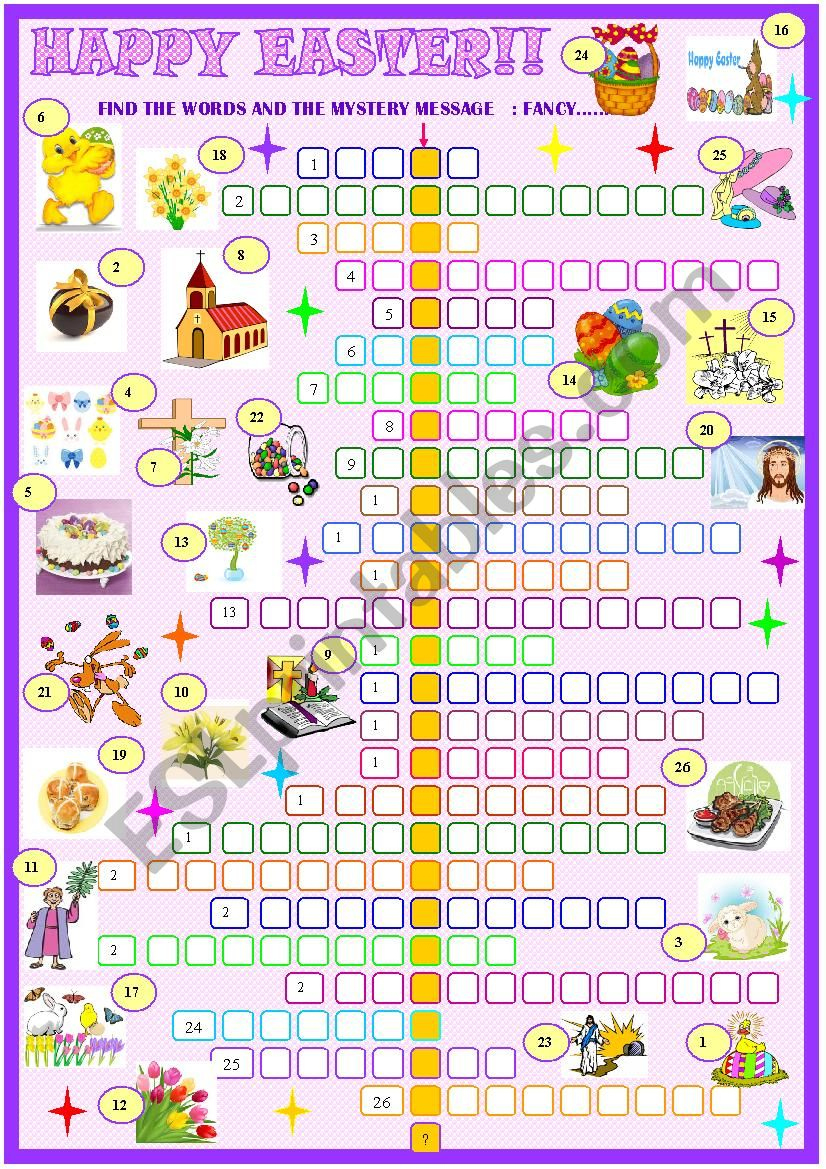 Easter:crossword Puzzle - Esl Worksheetspied-D-Aignel inside Crossword Puzzles Easter Worksheets
