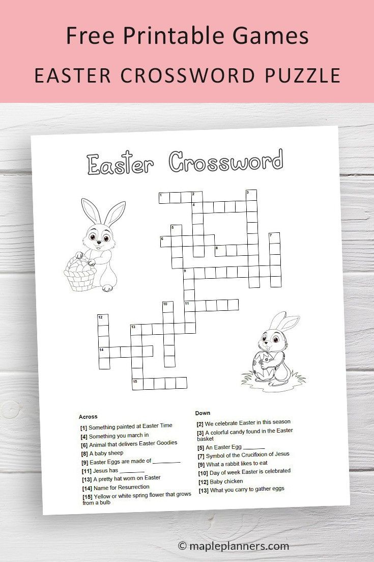 Free Printable Easter Crossword Puzzle | Fun Easter Activities For for Fun Easter Printables Easter Crossword Puzzles