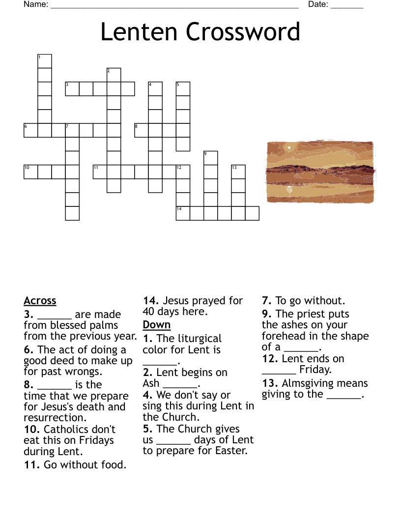 Liturgy And Mass Crossword - Wordmint for Easter Liturgy Crossword Puzzles Clue