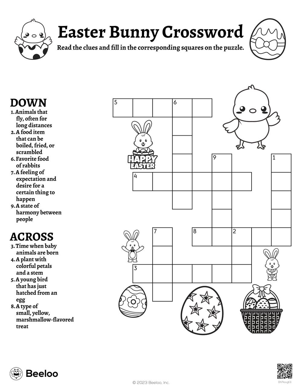 Springtime Easter-Themed Crossword Puzzles • Beeloo Printable regarding Crossword Puzzles Easter Worksheets