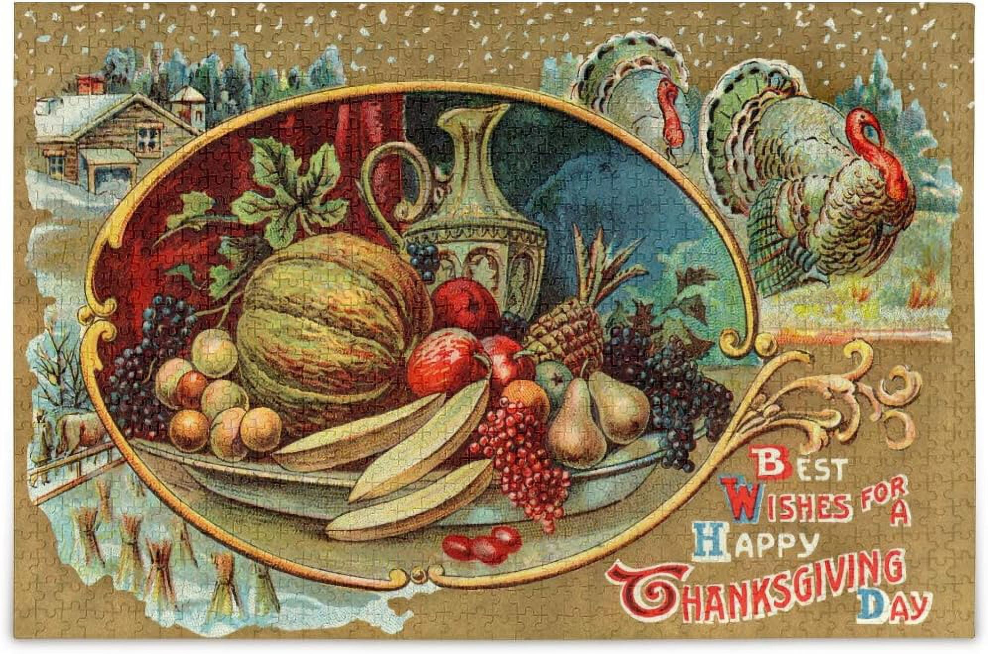 1000 Piece Jigsaw Puzzle For Adults Kids, Best Wishes Happy intended for 1000 Piece Thanksgiving Puzzle