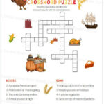 1St Grade Thanksgiving Crossword Puzzle With Word Bank And Answer Regarding Thanksgiving Crossword Puzzle Worksheet Answer Key