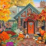 Autumn Welcome   1000 Piece Jigsaw Puzzlevermont Christmas Throughout Free Thanksgiving Jigsaw Puzzles