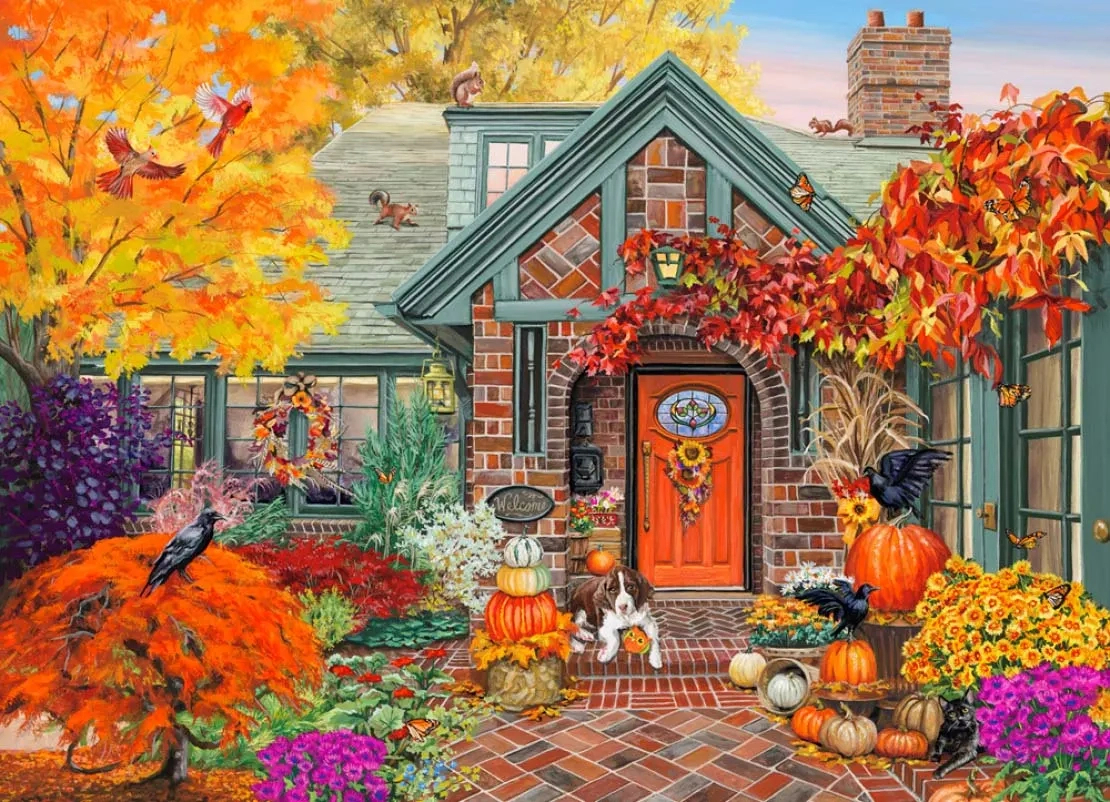 Autumn Welcome - 1000 Piece Jigsaw Puzzlevermont Christmas with regard to Jigsaw Puzzles Thanksgiving