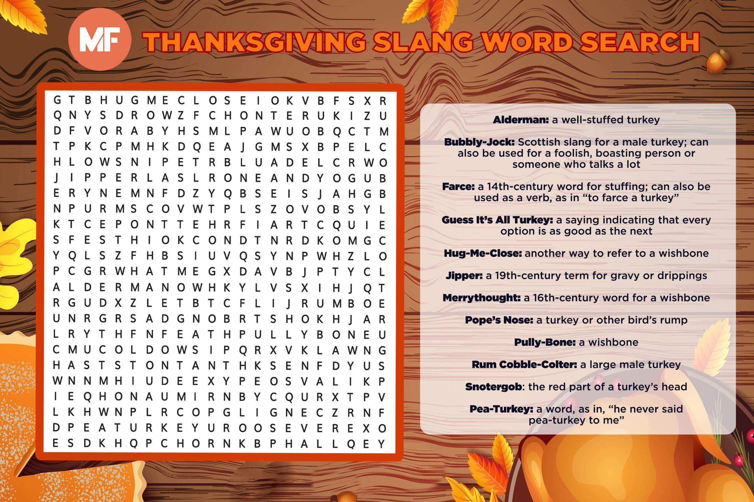 Can You Spot All 12 Old-Timey Terms In Our Thanksgiving Word Search? inside Thanksgiving A Massive Word Search Puzzle
