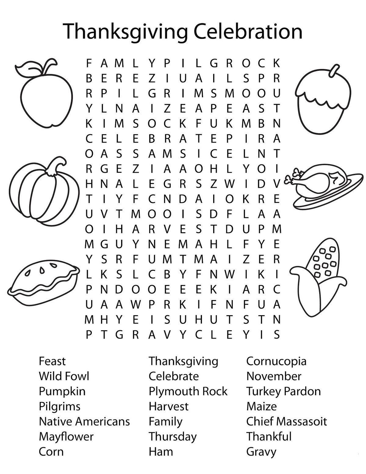 Discover 34 Halloween/Fall Word Puzzles And Halloween Word Search within Thanksgiving Puzzle Pages
