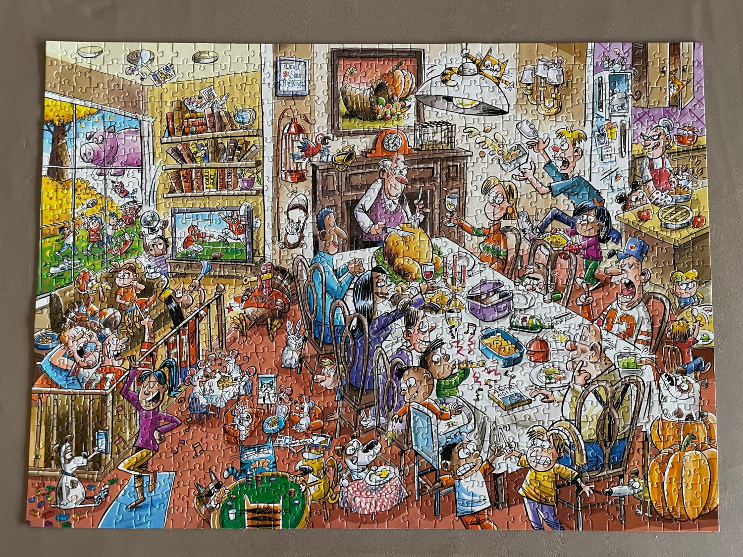 Doodletown: Thanksgiving Togetherness - 1000 Piece Jigsaw Puzzle intended for Thanksgiving Togetherness Puzzle