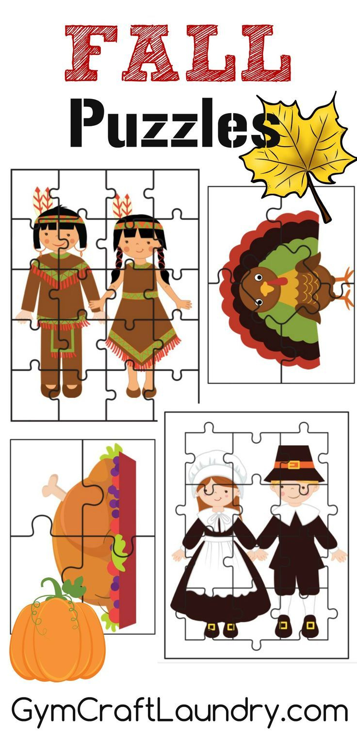 Fall And Thanksgiving Puzzle Activities Printables in Thanksgiving Puzzles For Kids