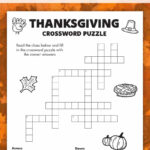 Free Printable Thanksgiving Crossword Puzzle   Pjs And Paint With Regard To Free Printable Thanksgiving Games And Puzzles