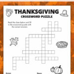 Free Printable Thanksgiving Crossword Puzzle Throughout Free Thanksgiving Crossword Puzzles