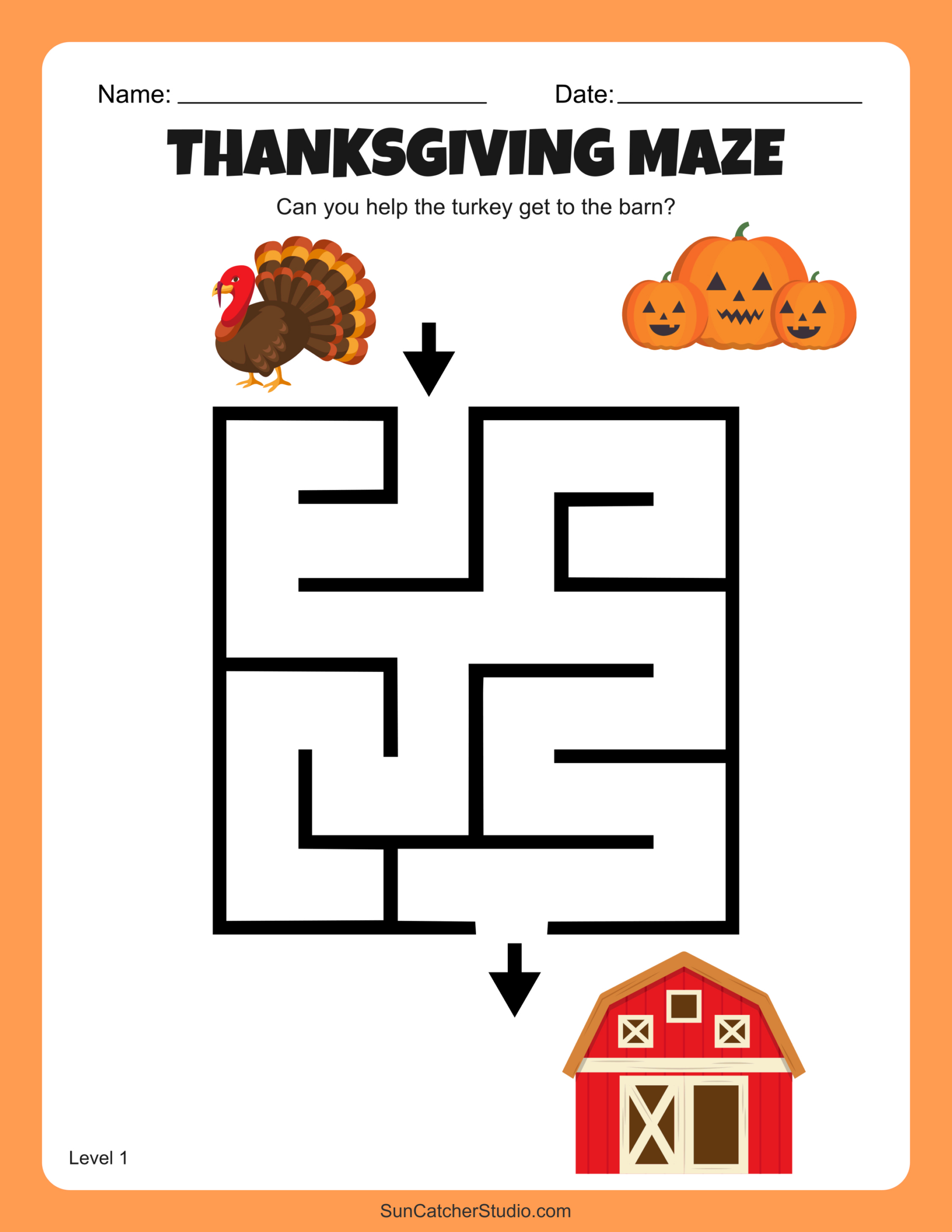 Free Printable Thanksgiving Maze Worksheets And Puzzles – Free with Thanksgiving Maze Puzzles