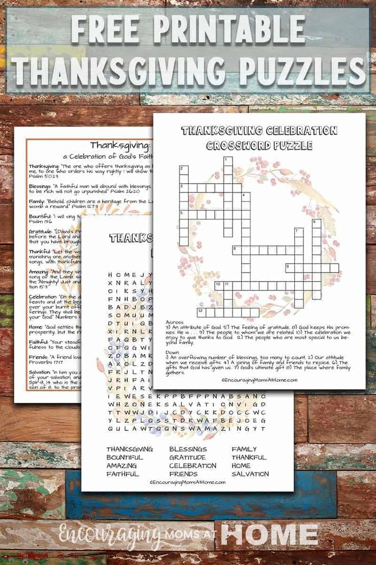 Free Printable Thanksgiving Puzzles Focused On God&amp;#039;S Faithfulness in Christian Thanksgiving Crossword Puzzles Printable