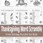 Free Printable Thanksgiving Word Scramble (With Answers!) In Puzzles To Print Thanksgiving Word Scramble Answers