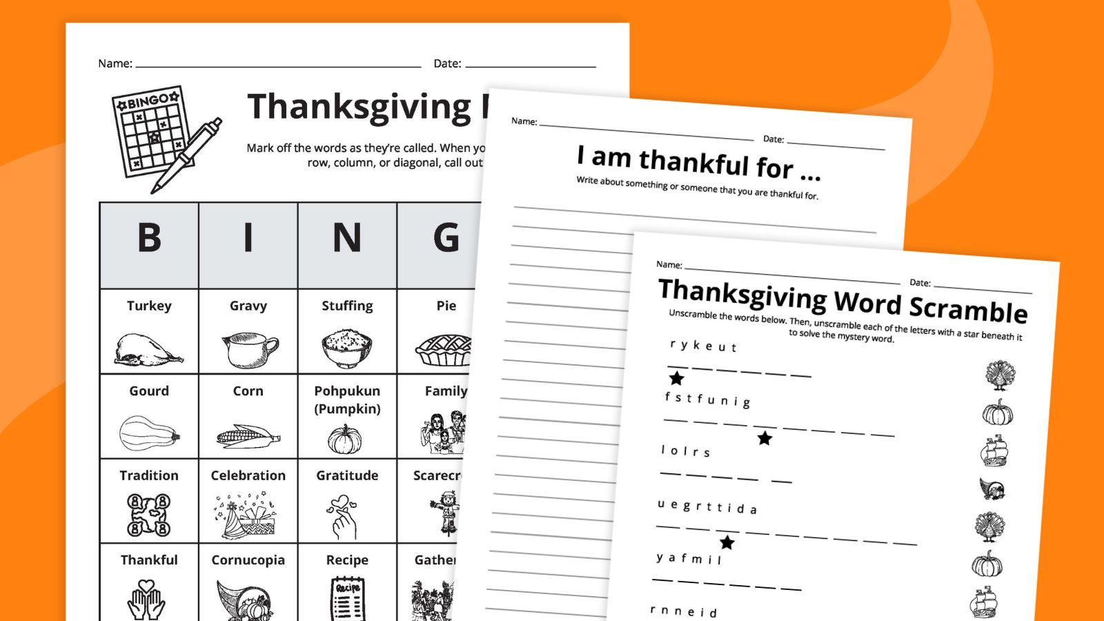 Free Thanksgiving Worksheets Bundle regarding Thanksgiving Puzzles For Elementary Students