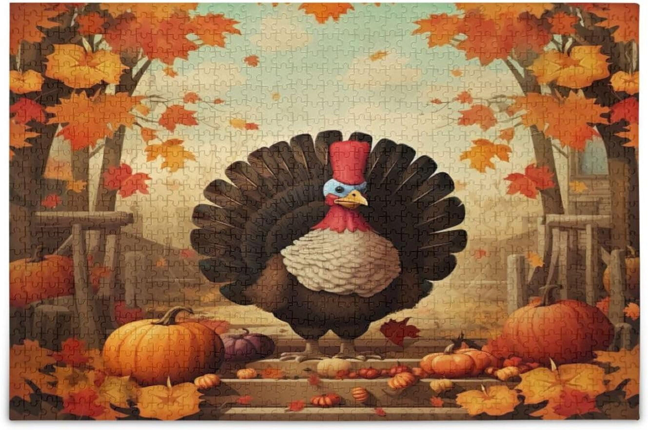 Freeamg 1000 Pieces Thanksgiving Turkey Jigsaw Puzzle For Adults throughout Thanksgiving Turkey Puzzle