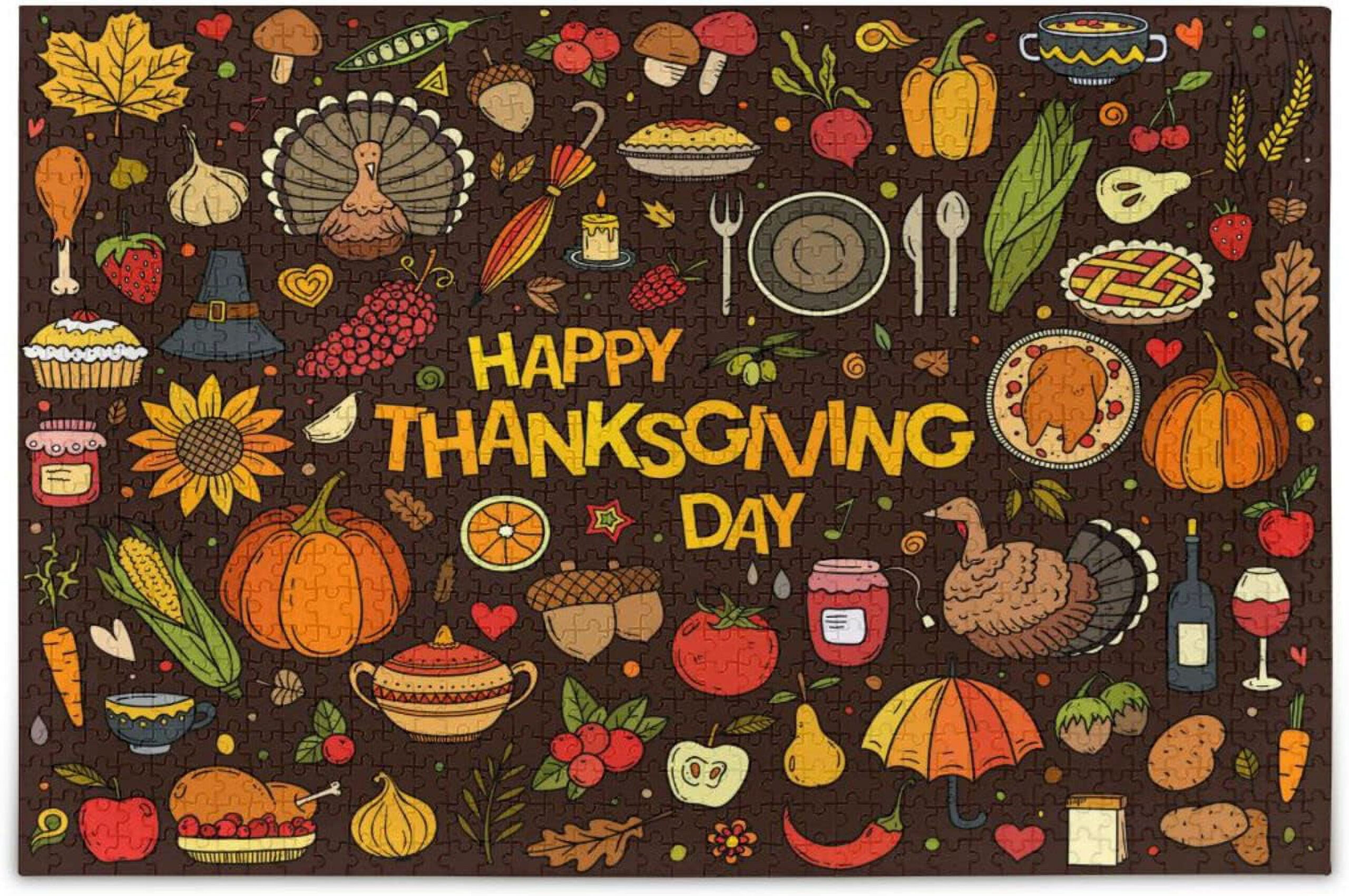 Freeamg Happy Thanksgiving Puzzles For Adults 1000 Pieces, Adults within Thanksgiving Puzzles 1000 Pieces