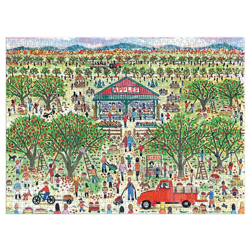 Galison Michael Storrings Apple Pickin&amp;#039; Puzzle 1000Pcs - Puzzles with Michael Storrings Thanksgiving Puzzle