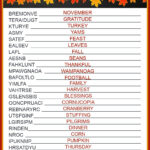 Get A Free Printable Thanksgiving Word Scramble With Answers Throughout Puzzles To Print Thanksgiving Word Scramble Answers