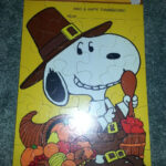 Hallmark Vintage Greeting Card Happy Thanksgiving 1958 Snoopy Puzzle Schulz  New In Snoopy Thanksgiving Puzzle