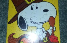 Hallmark Vintage Greeting Card Happy Thanksgiving 1958 Snoopy Puzzle Schulz  New in Snoopy Thanksgiving Puzzle