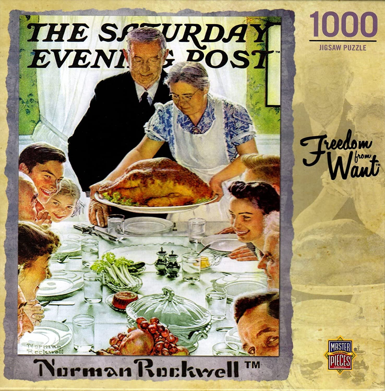 Masterpieces 1000-Piece Jigsaw Puzzle - Norman Rockwell Collection regarding Norman Rockwell Thanksgiving Jigsaw Puzzle