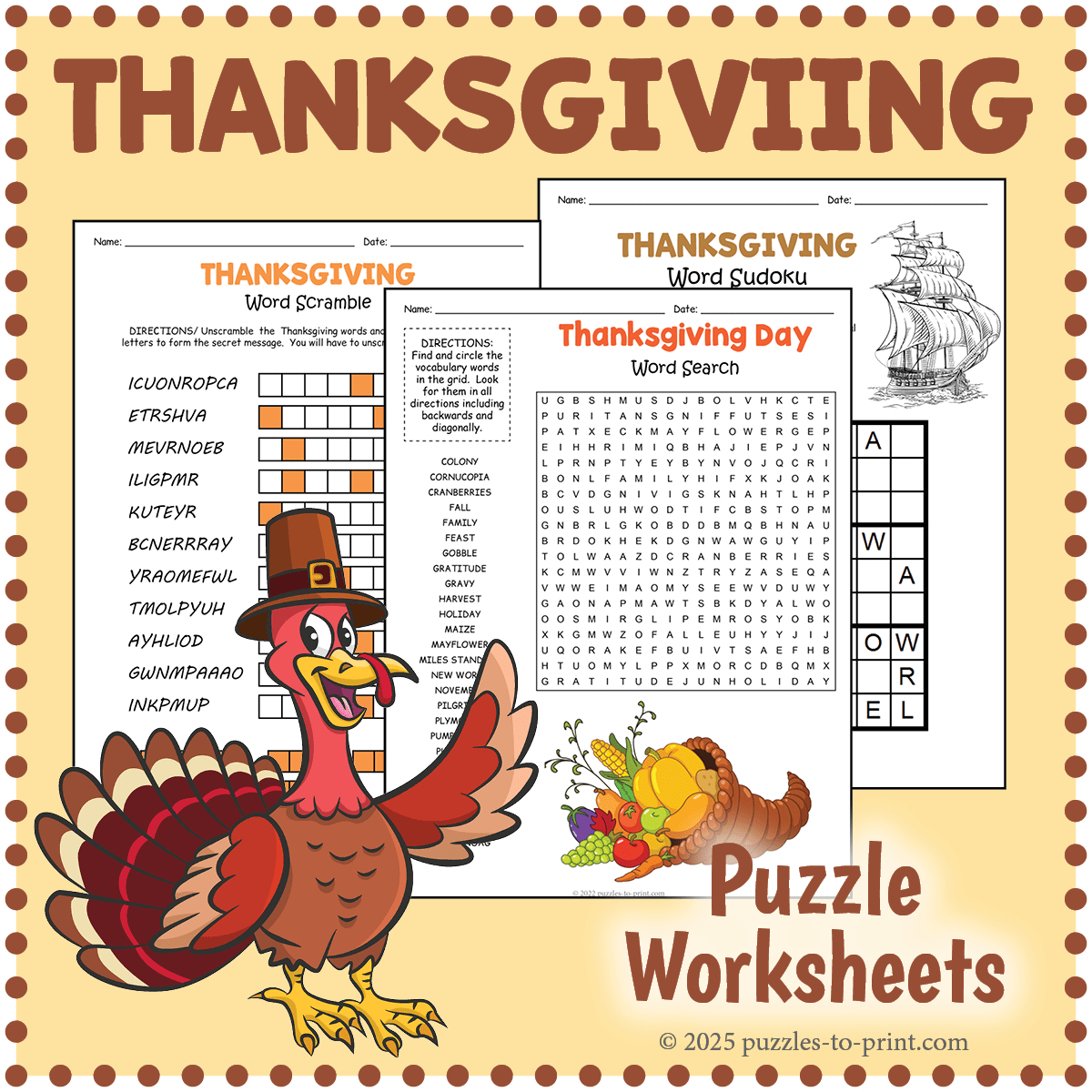 Printable Thanksgiving Puzzles for Free Online Thanksgiving Puzzles