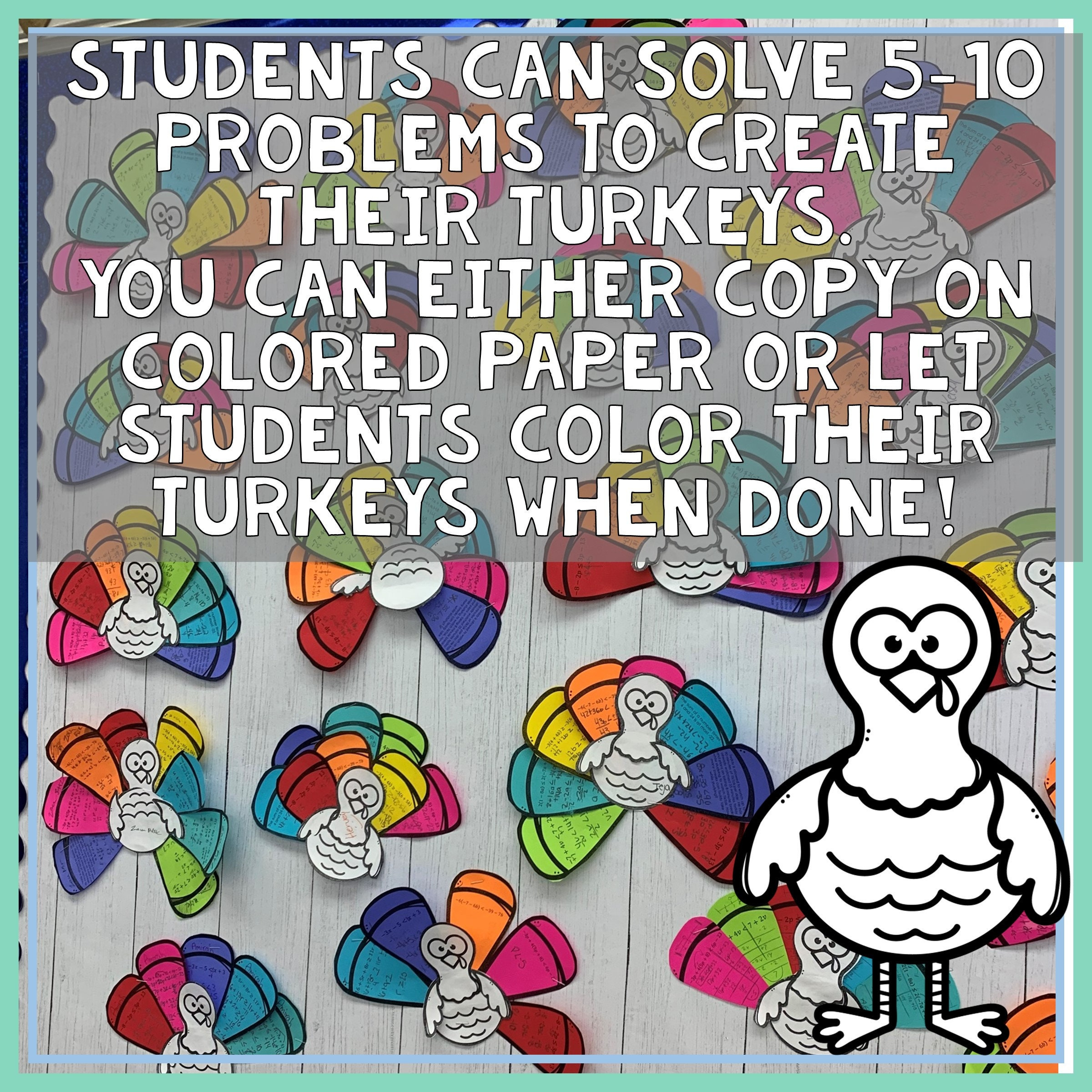 Solving Inequalities Variables One Side Thanksgiving Math Craft pertaining to Thanksgiving Solving Inequalities Puzzle