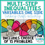 Solving Inequalities Variables One Side Thanksgiving Math Craft Throughout Thanksgiving Solving Inequalities Puzzle