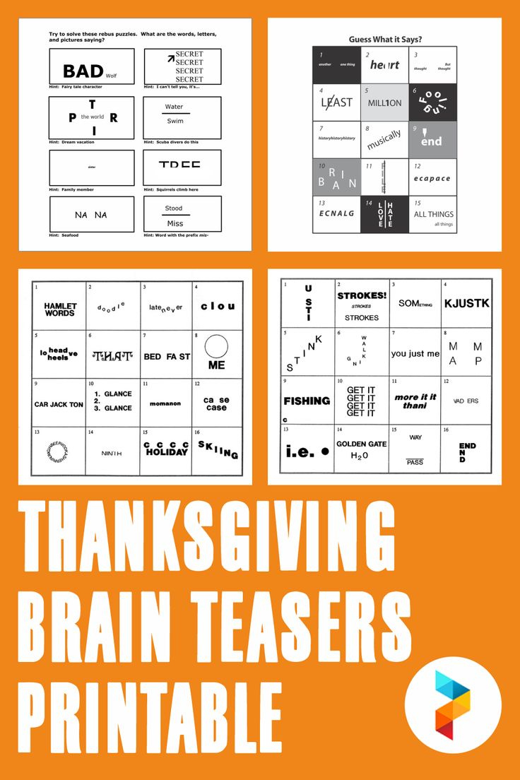 Thanksgiving Brain Teasers Printable in Free Printable Thanksgiving Rebus Puzzles