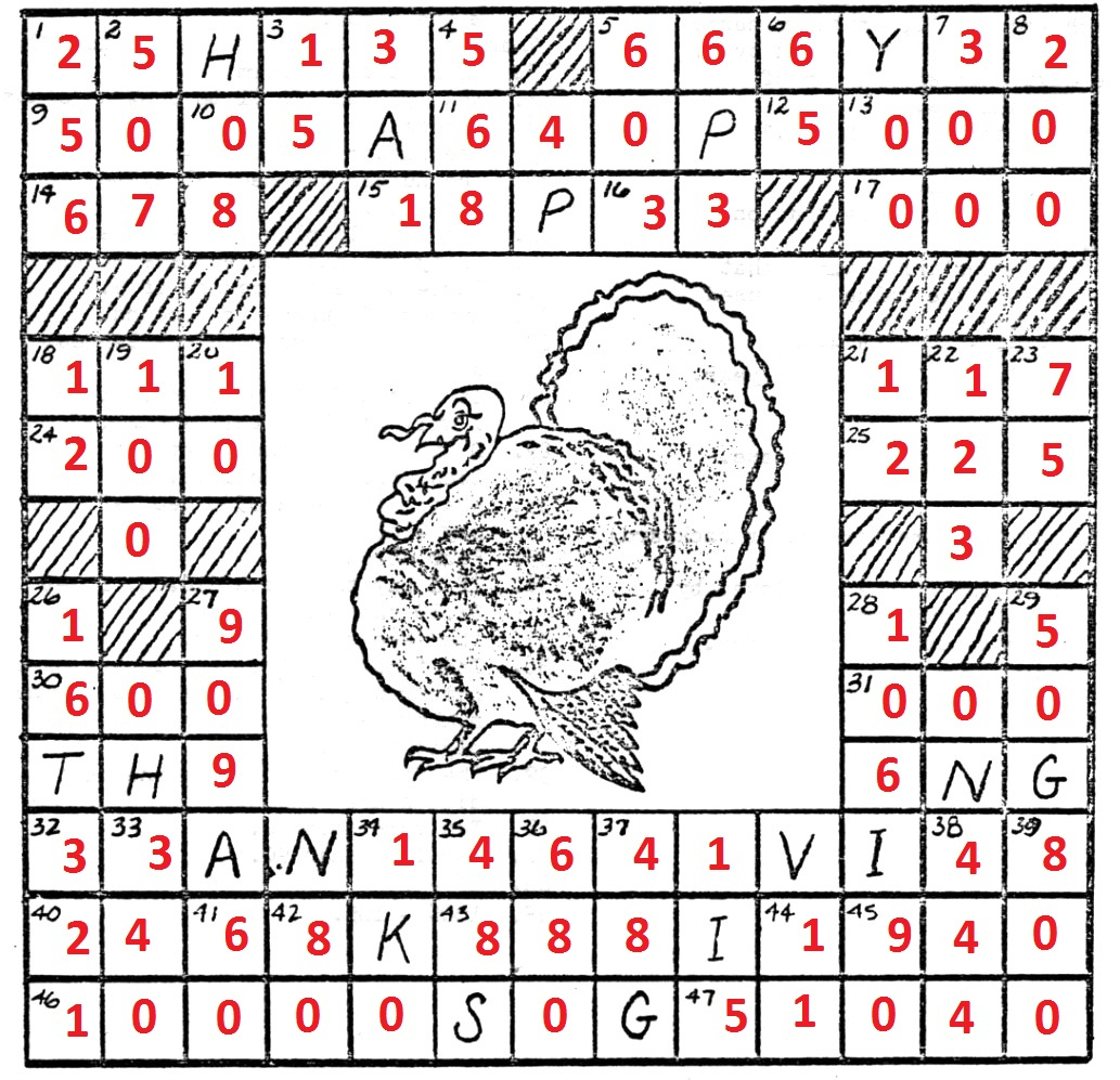 Thanksgiving Cross Number Puzzle pertaining to Thanksgiving Cross Number Puzzle Answers