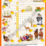 Thanksgiving Crossword   Esl Worksheetanna P Pertaining To Happy Thanksgiving Crossword Puzzle Answers