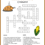 Thanksgiving Crossword Inside Thanksgiving Crossword Puzzle