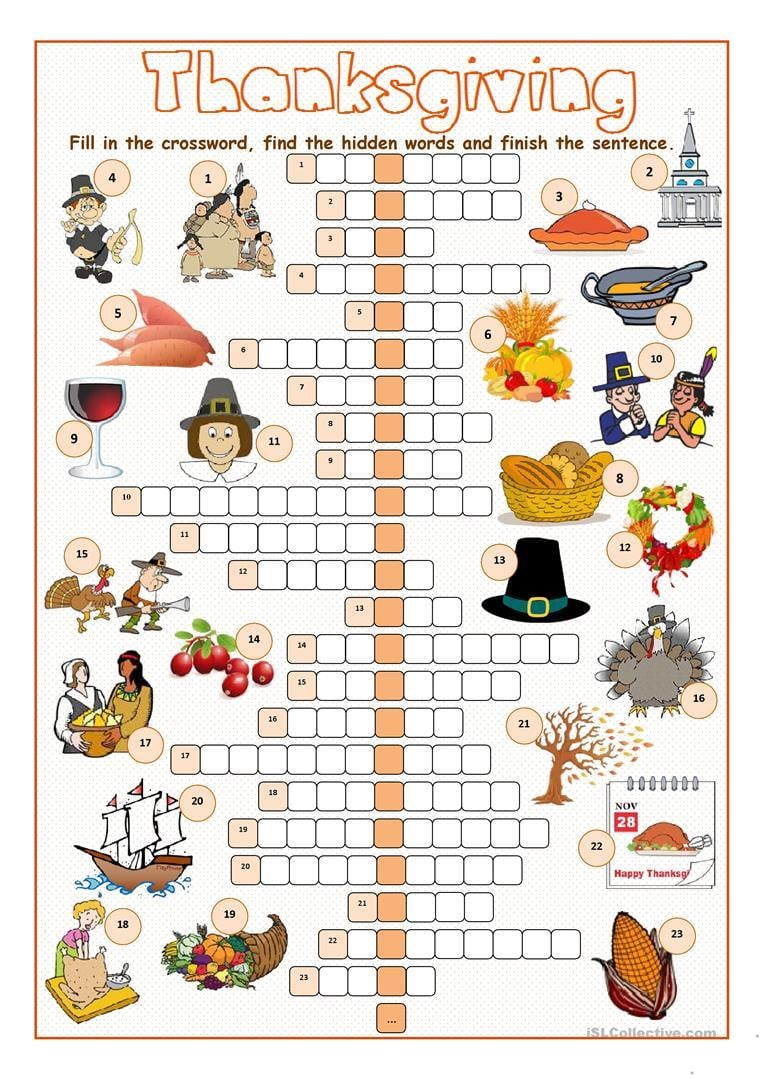 Thanksgiving Crossword Puzzle | ✔ ✔ ✔ Ittt in Thanksgiving Crossword Puzzle