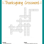 Thanksgiving Crossword Puzzle Free Printable For Kids Or Adults Regarding Thanksgiving Crossword Puzzles Printable Free