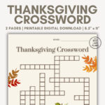 Thanksgiving Crossword Puzzle, Thanksgiving Crossword Printable Inside Fun Thanksgiving Crossword Puzzles