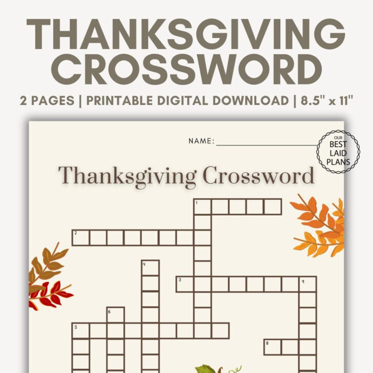 Fun Thanksgiving Crossword Puzzles Fun Thanksgiving Crossword Puzzles