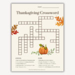 Thanksgiving Crossword Puzzle, Thanksgiving Crossword Printable Inside Thanksgiving Day Crossword Puzzle