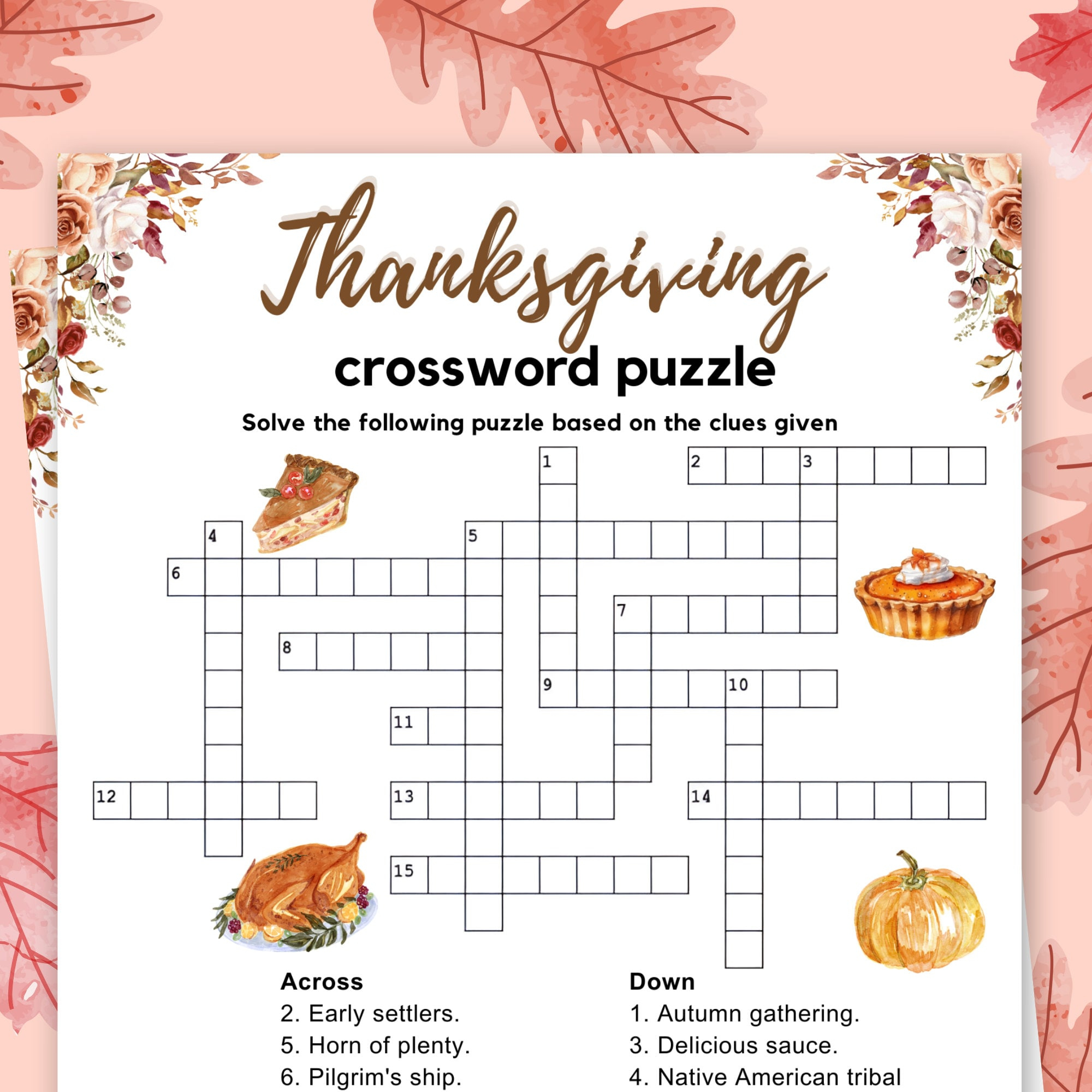 Thanksgiving Crossword Puzzle, Thanksgiving Day Crossword Answer in Thanksgiving Crossword Puzzle