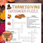Thanksgiving Crossword Puzzle / Thanksgiving Kids Table Games Regarding Thanksgiving Crossword Puzzles