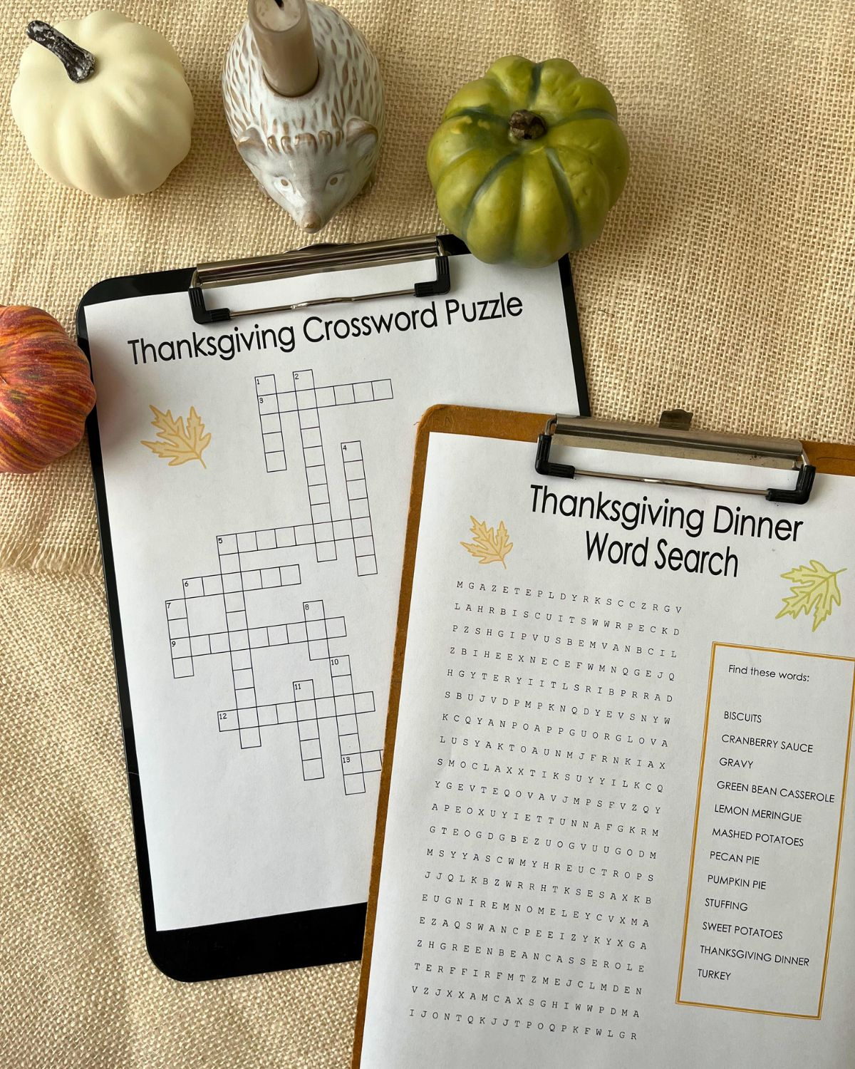 Thanksgiving Crossword Puzzle &amp;amp; Thanksgiving Word Search (Free with First Thanksgiving Foods Crossword Puzzle Answer Key