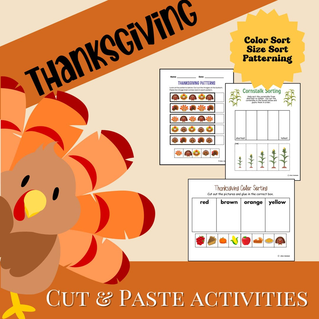 Thanksgiving Cut &amp;amp; Paste Activities For Preschool Through inside Thanksgiving With Granny Logic Puzzle Answers