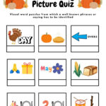 Thanksgiving Dingbat Knobel Spiel: Bilder Quiz, Brain Teaser (Pdf Inside Thanksgiving Rebus Puzzles