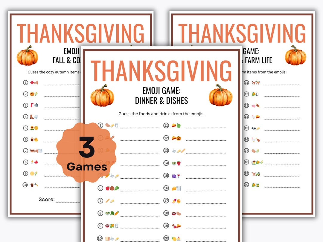 Thanksgiving Emoji Games – 3 Printable Puzzles – Family Activity within Thanksgiving Puzzles And Games