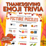 Thanksgiving Emoji Trivia Picture Puzzles, Fun Easy Friendsgiving With Thanksgiving Games And Puzzles