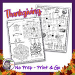 Thanksgiving Fun Activity Puzzle Worksearch Crossword Maze Worksheet Packet Inside Thanksgiving Element Puzzle