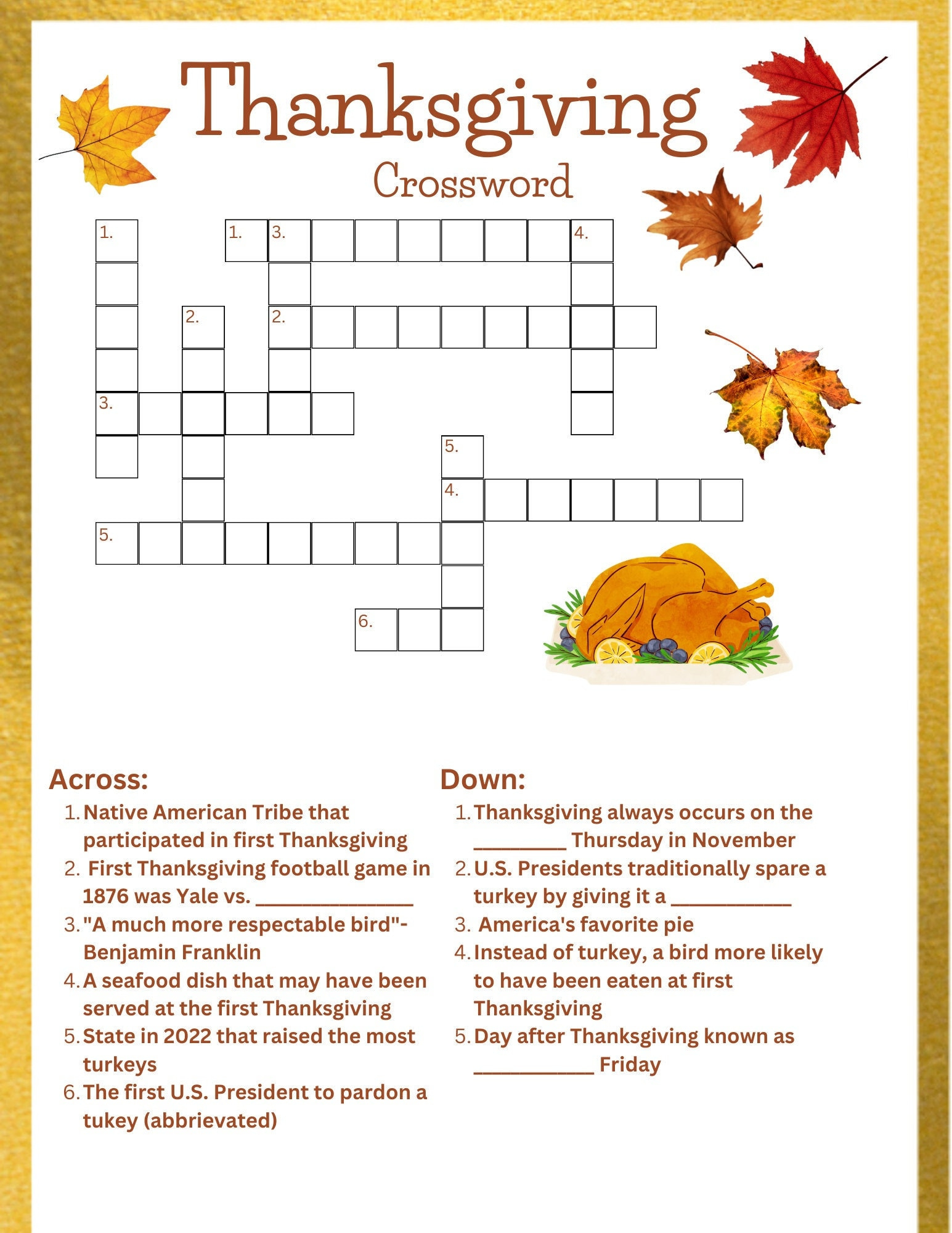 Thanksgiving Kreuzworträtsel - Etsy.de with Puzzle Thanksgiving
