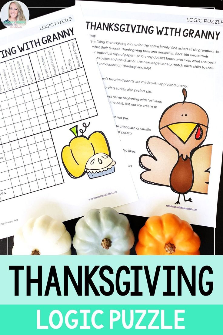 Thanksgiving Logic Puzzle regarding Thanksgiving With Granny Logic Puzzle Answers