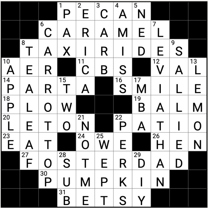 Thanksgiving Crossword Puzzle With Answers