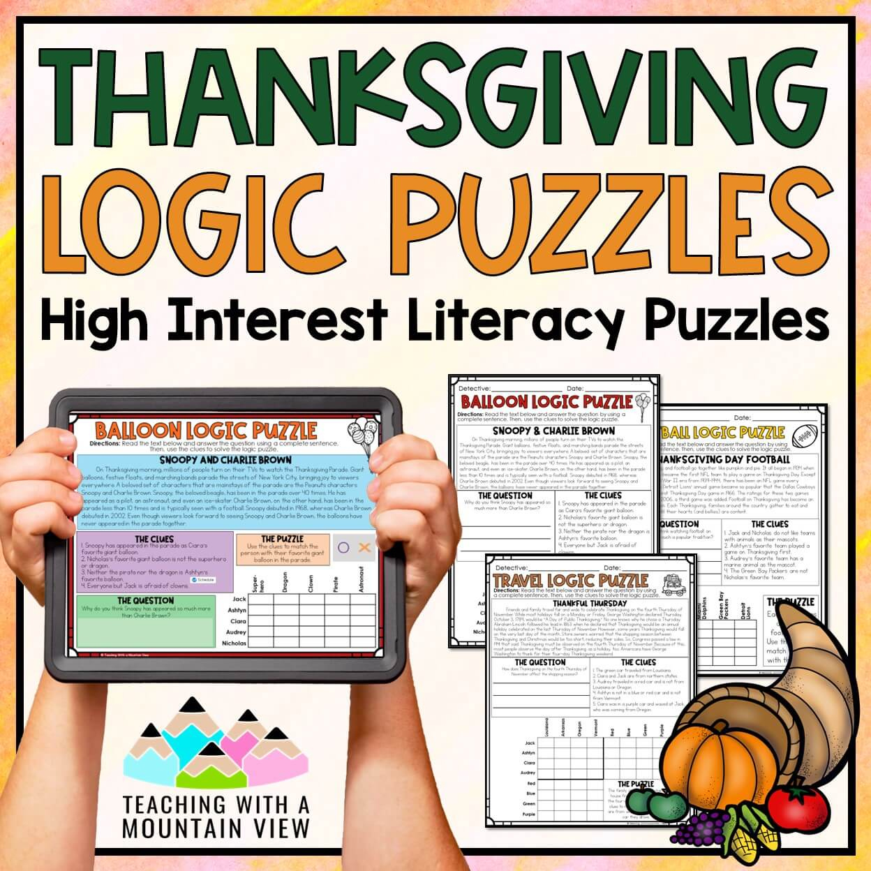 Thanksgiving Reading Logic Puzzles | Activities For Enrichment within Thanksgiving Logic Puzzles For Middle School