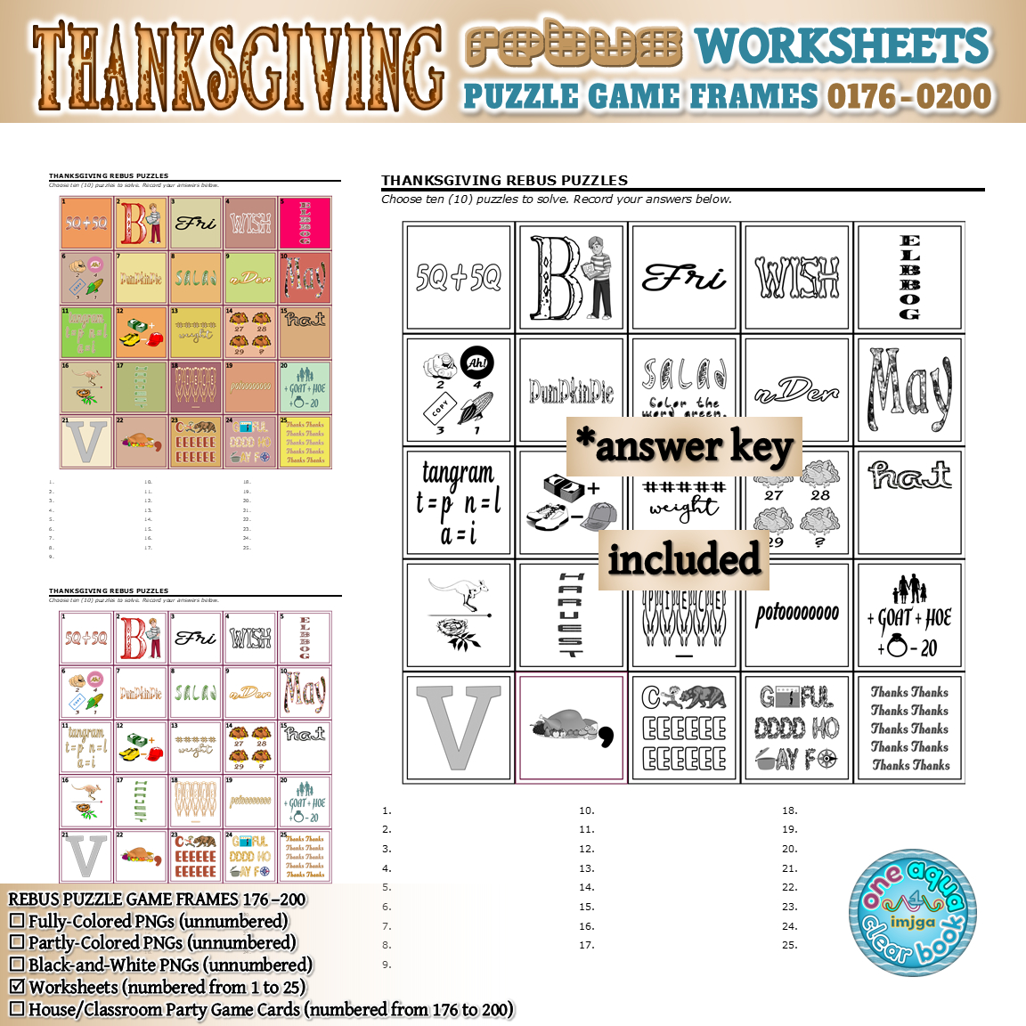 Thanksgiving Rebus Puzzle Game Frames 176–200 Worksheets | Made throughout Free Printable Thanksgiving Rebus Puzzles